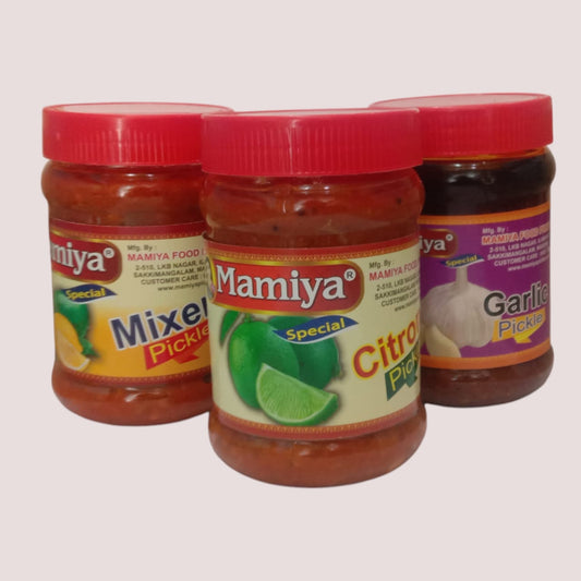 Mamiya Pickles Combo – 3 Delicious Flavors (Citron, Mixer, Garlic) - 300g Each