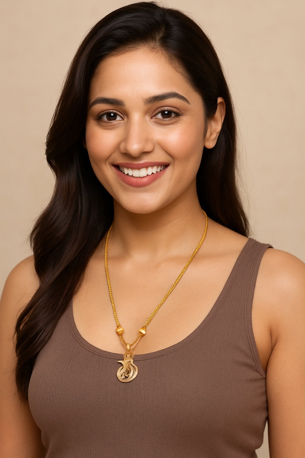 Original Imported Micro Gold Plated Mugappu Chain – MOP Pendant Design for Women