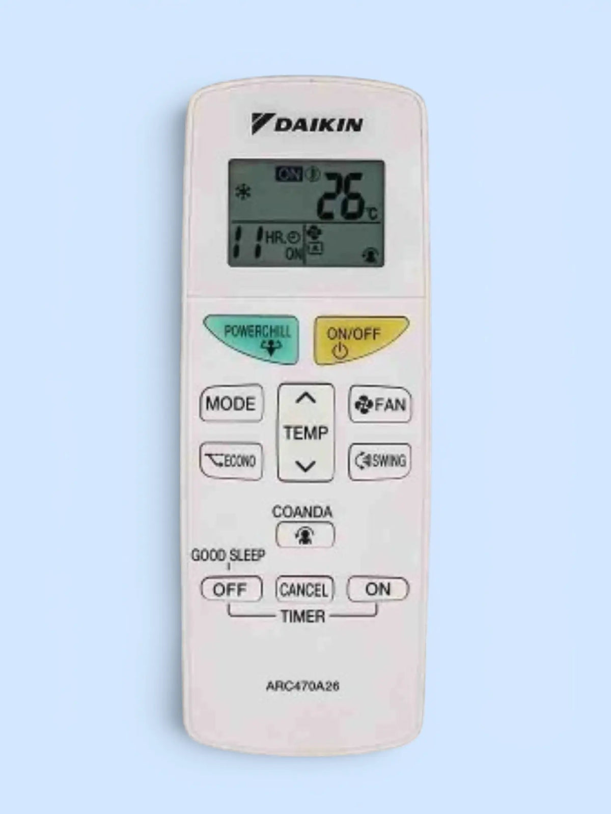 Daikin AC Remote Control Compatible Replacement ARC470A26 for Daikin Split Air Conditioner - Easy Setup Remote for Cooling, Fan and Timer Functions