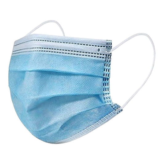 Pack of 100 disposable 3-ply face masks with earloops