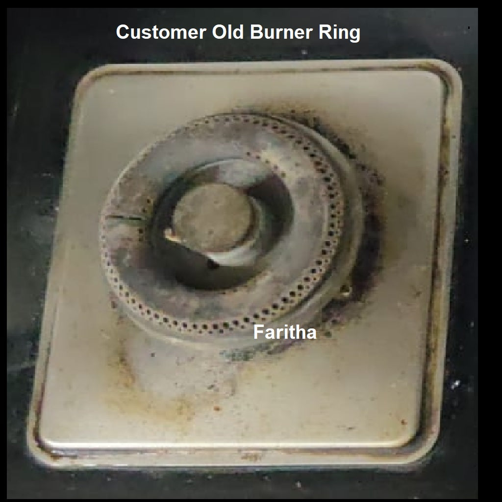Elica Compatible Gas Stove Burner – Left Ring Burner for MFC 4 B 70 ED SWIRL NCI Hob (Black Glass, Single Piece Replacement)