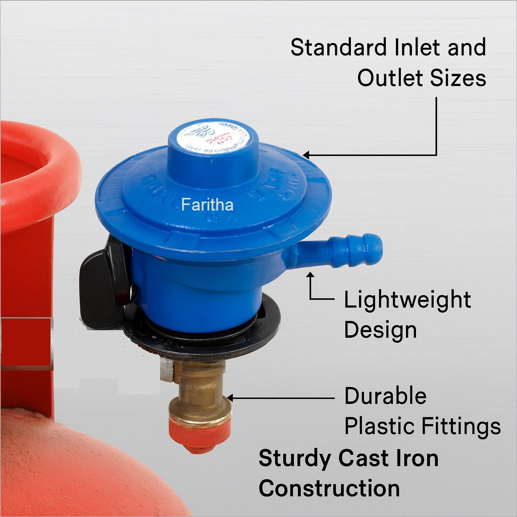 Hp Low-Pressure Lpg Gas Regulator for Hp Cylinders – Blue | Leak-Proof, Durable & Safety Tested (ISI certified for Home Kitchen Use)