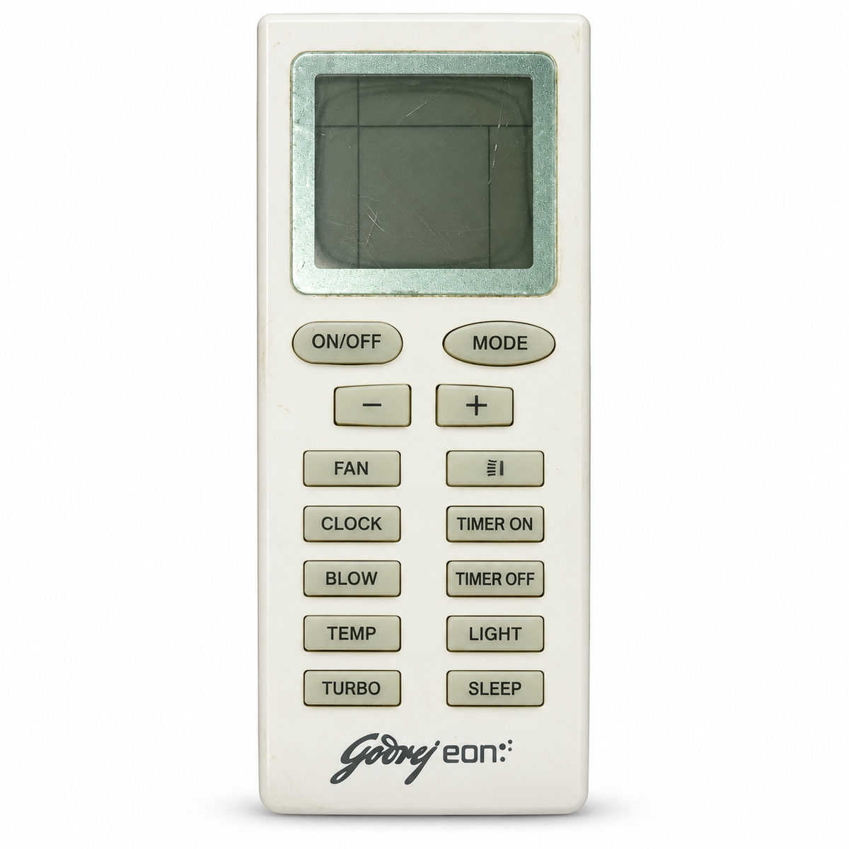 Godrej Eon AC remote control on white background