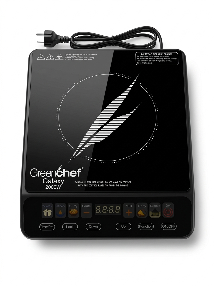 Greenchef Galaxy 2000W induction cooktop with touch panel