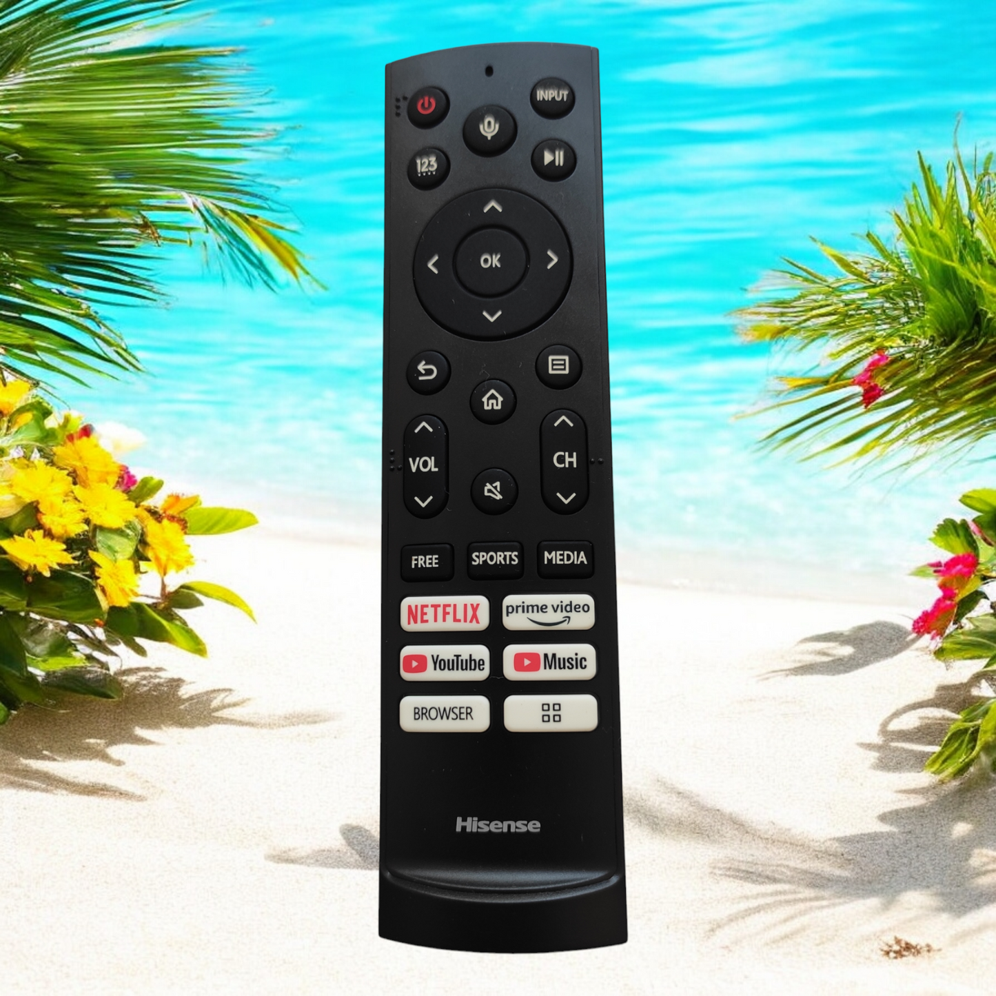 Original Hisense Smart TV Remote — Netflix Prime Video YouTube Music Browser India Faritha