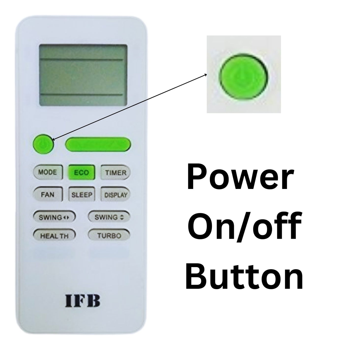 IFB Lloyd AC Remote AC10 back view — 2 AAA batteries plug play India Faritha 2026