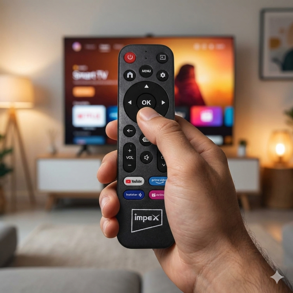 IMPEX smart TV remote control with OTT shortcut buttons