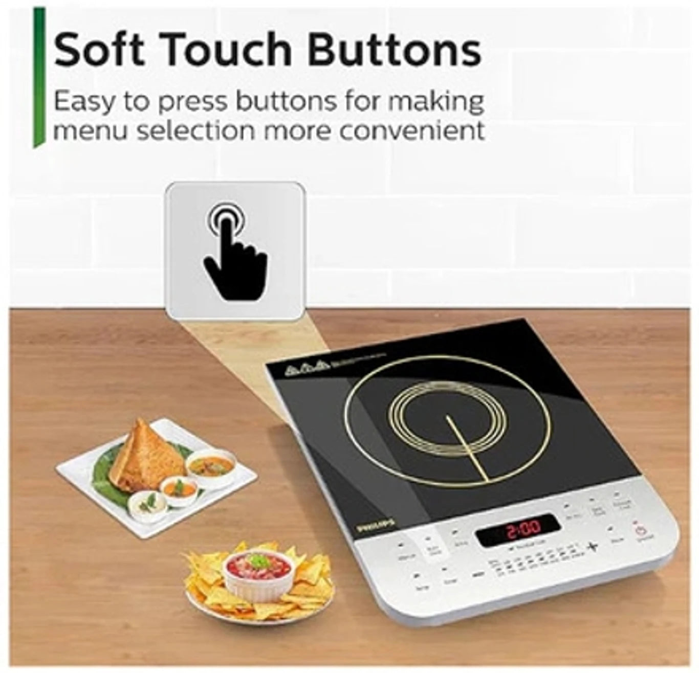 Philips HD4928 2100W Induction Cooktop Push Button Fast Heating #