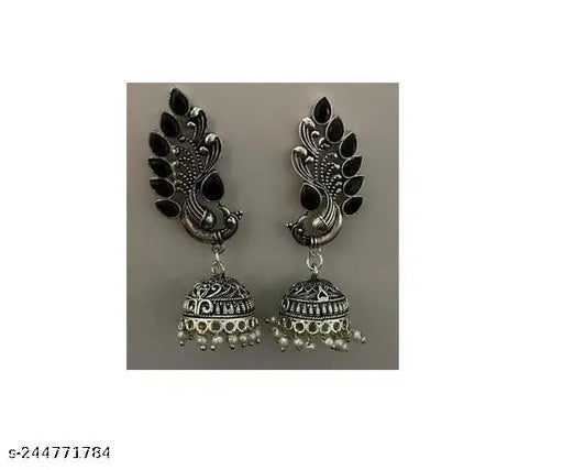 Elite Oxidised Silver Choker Set with Pearl Necklace and Earrings India
