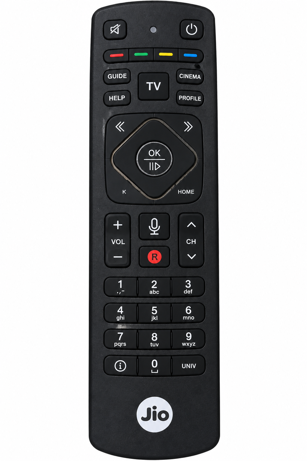 Jio TV remote control black product listing photo