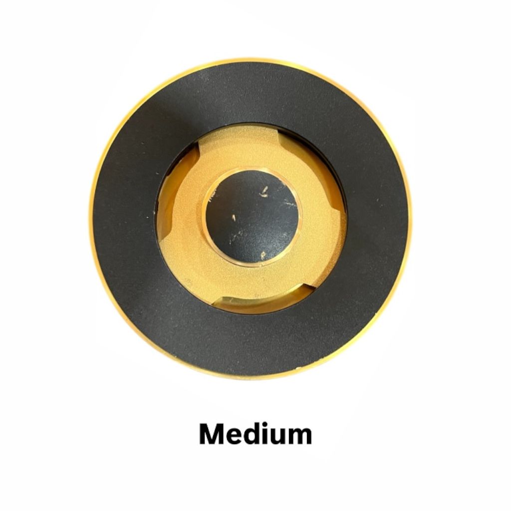 “Close-up view of Kaff ultra-small full brass burner cap”