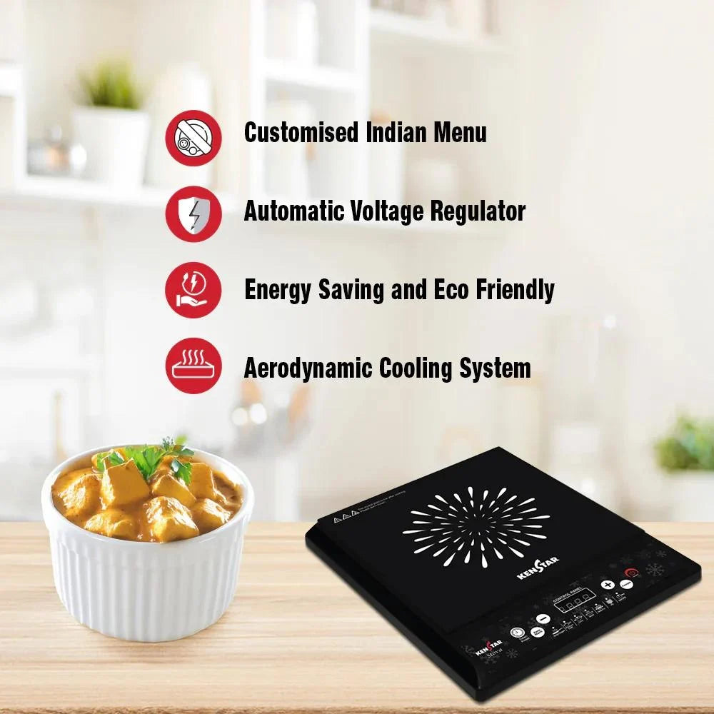Kenstar compact induction cooktop black electric stove