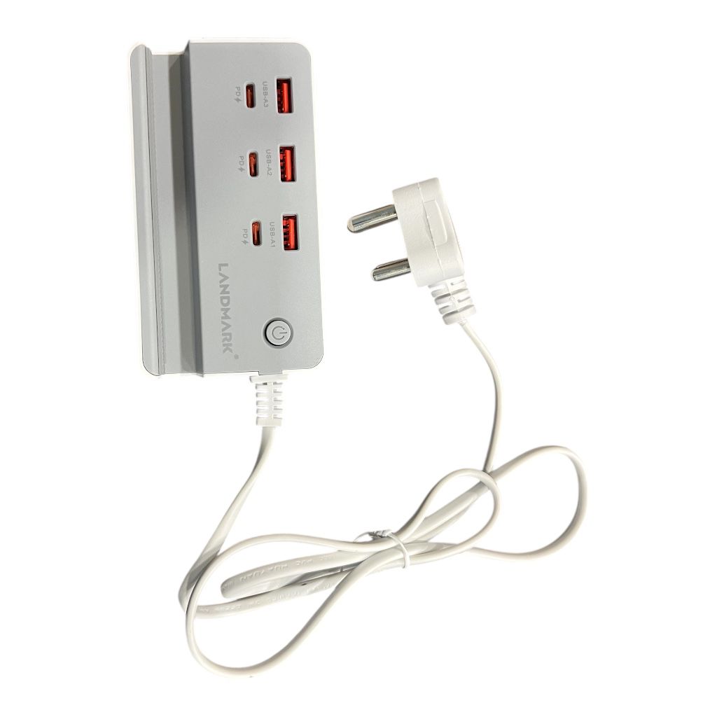 “LANDMARK 75W Multi-Port Fast Charging Station Front View”