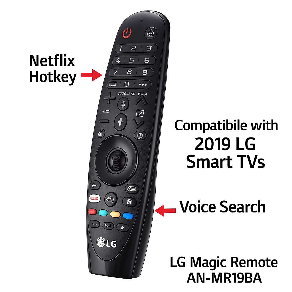 LG Magic Remote AN-MR19BA back view — battery compartment AA batteries India 2026