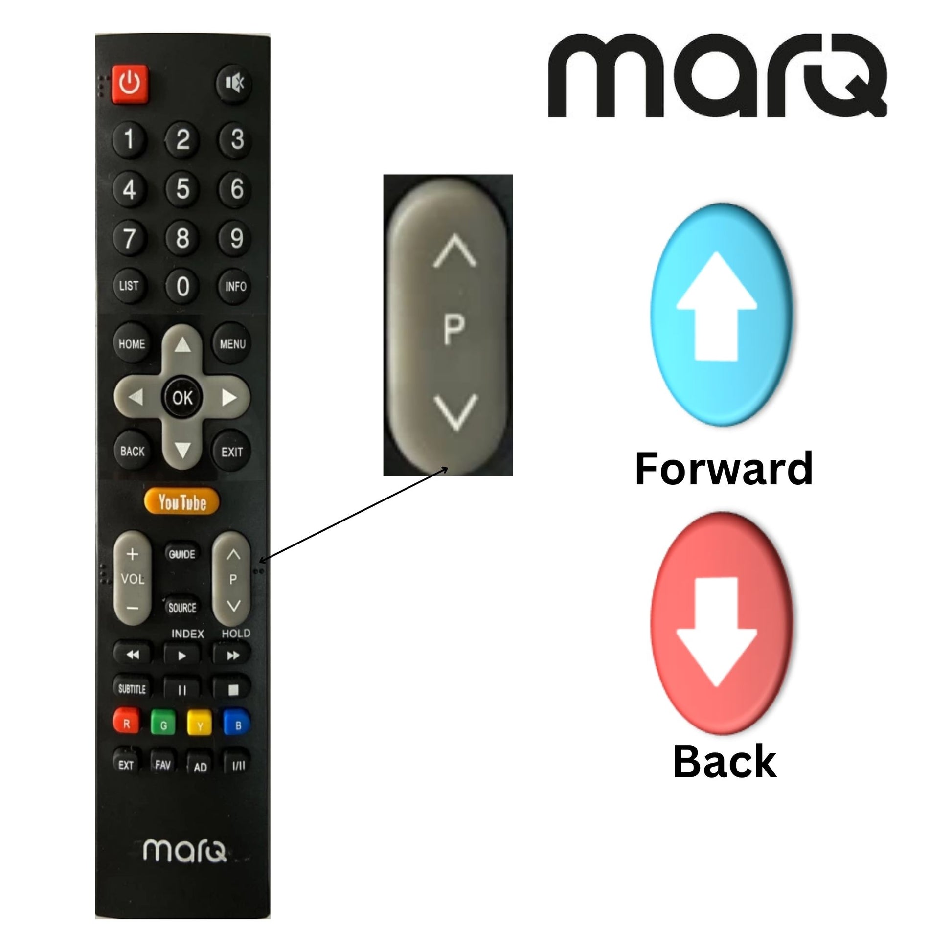 MARQ Smart TV remote packaging — India Faritha same-day dispatch 2026