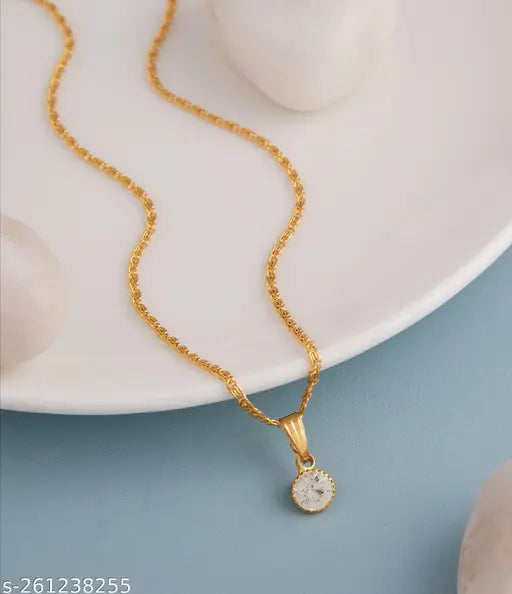 Charming Gold-Plated Necklace Set with Cubic Zirconia – Elegant Adjustable India