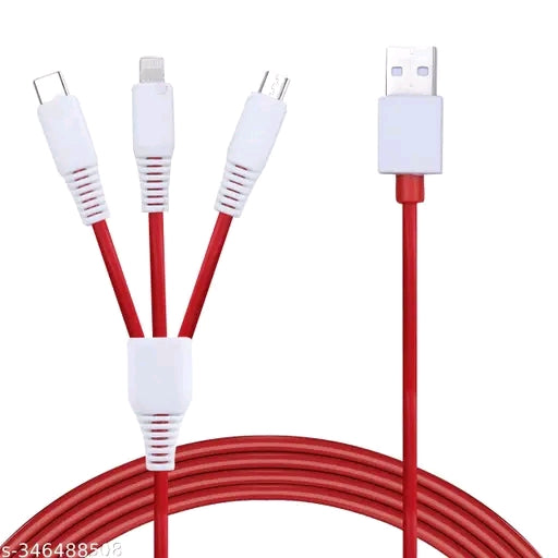 लाल 5-इन-1 यूनिवर्सल केबल - 1 मीटर, 100 एमबीपीएस स्पीड, प्लास्टिक और धातु से निर्मित