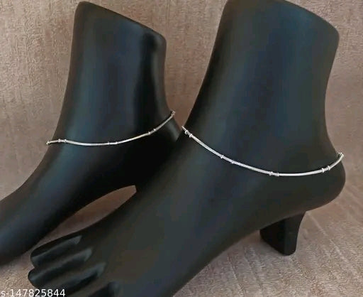 Silver charm anklet front view — stylish India 2026