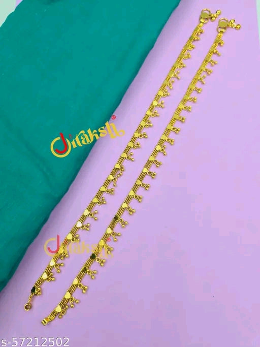 Beautiful Brass Gold-Plated Women Anklets India