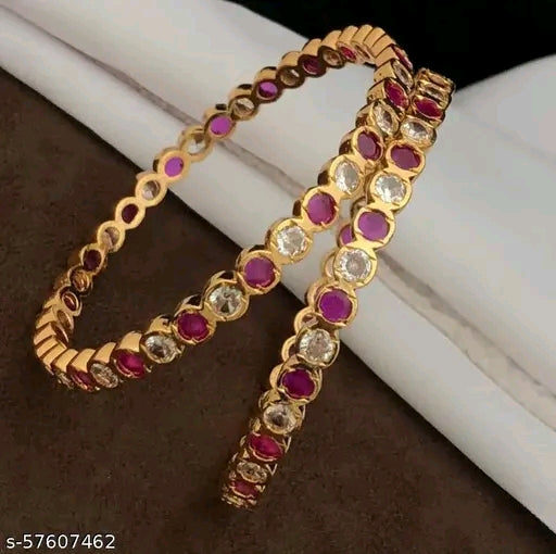Premium microplated Impon Panchaloha stone bangle — India Faritha 2026