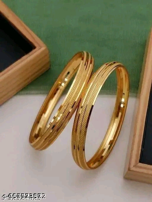 Elegant gold-plated bangle set 2.4 — stylish affordable India Faritha 2026