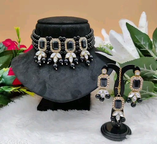 GlamourGold Cubic Zirconia Adjustable Choker Set – Perfect for Every Occasion India