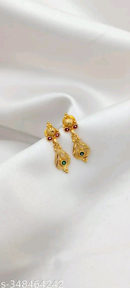 Classy Gold-Plated Alloy Hoop Earrings Studs India