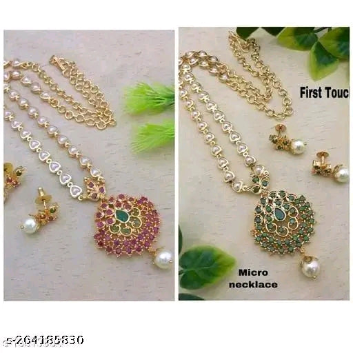 Diva Fancy Diamond Gold-Plated Finish Jewellery Set Adjustable India