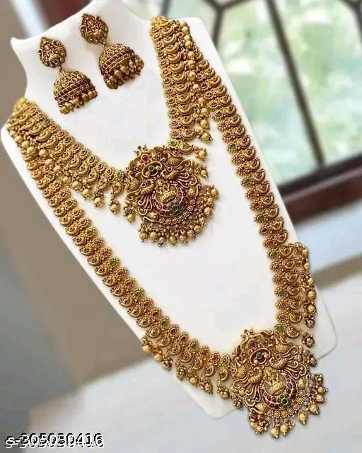 Princess Fusion Jewellery Set – Necklace Earrings Women India Model 5