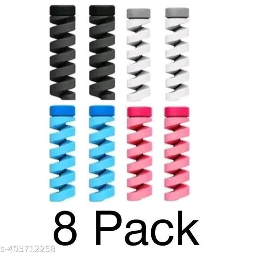 08 Pieces Multi-Color Mobile Charging Cable  Earphones Wire Protector - USB Cable Protectors