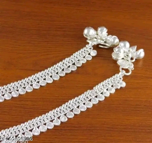 Exquisite Kolhapuri Payal – Silver-Plated Anklet with Toe Ring India