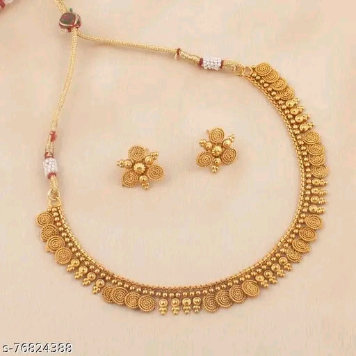 Elegant Gold-Plated Wedding Choker Set – Timeless Beauty for Every Bride