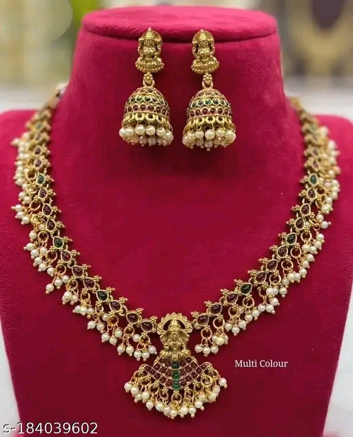 Elegant Gold-Plated Matte Jewellery Set – Feminine & Unique