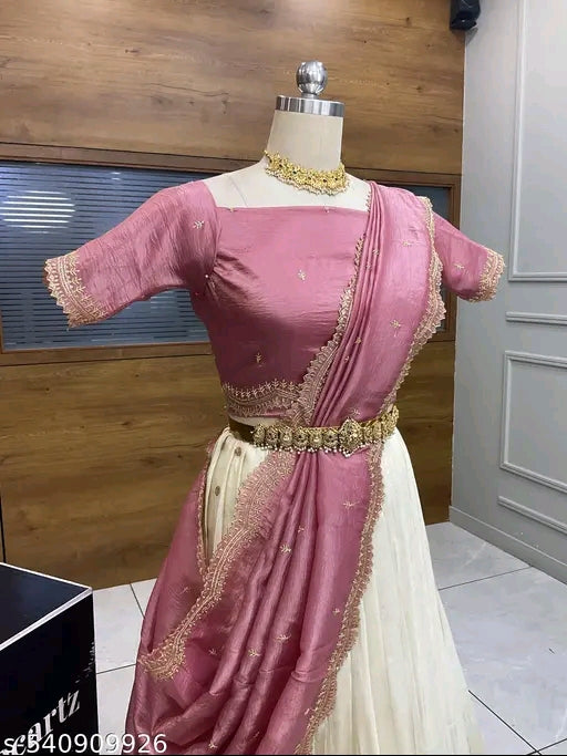 Premium Georgette Semi-Stitched Lehenga with Unstitched Blouse for Women | Party & Wedding Wear#