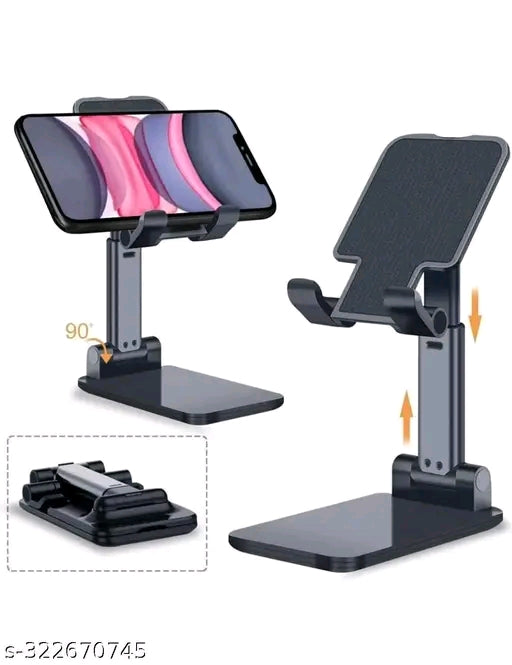 Geocarter Black Plastic Mobile Stand Holder – 90° Rotation, Stand Mount, Scratch-Free
