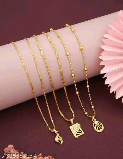 महिलाओं के लिए अमेरिकी हीरों से जड़ा सोने का हार - 3 का सेट
