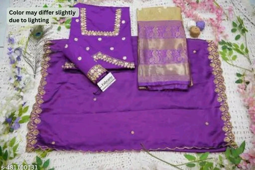 Trending South Indian Unstitched Half Saree Set with Blouse & Rangoli Embroidery Dupatta#