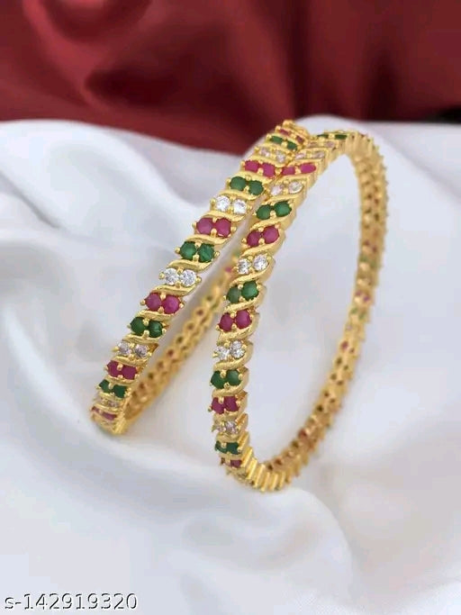 Premium Quality Microplated AD Stone Bangles for Women and Girls India