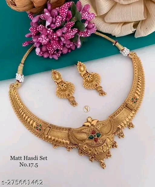 Elegant Gold-Plated Fashion Jewelry Set for Women & Girls