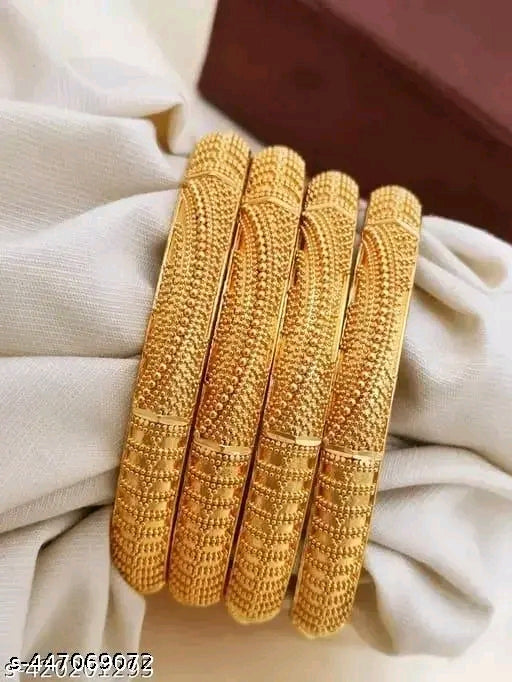 Feminine Fancy Gold-Plated Alloy Bracelet Bangles Set – 4 Pcs India