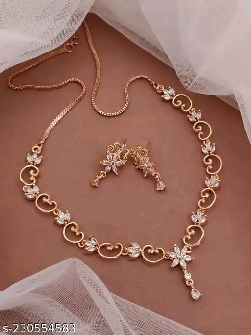 Fabulous Diamond Rose gold Necklace for women's