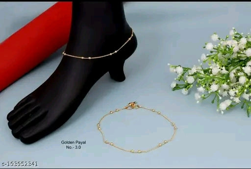 Twinkling Graceful Women’s Gold-Plated Anklets & Toe Rings - Adjustable Elegance