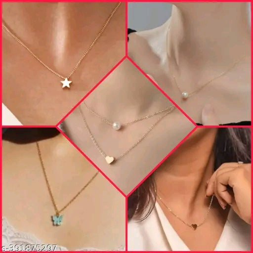Twinkling gold-plated adjustable necklace set of 5 — India Faritha 2026
