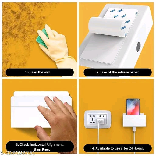Wall mobile holder with adhesive strips front view — India 2026