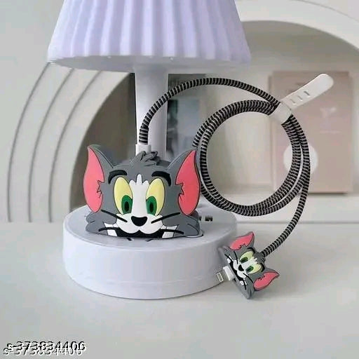 Micvir Charger Cover for iPhone 18W-20W Charger, 3D Cartoon Design Tom Grey, SpiralMicvir 3D Cartoon Tom Grey Spiral Charger Cover for iPhone 18W-20W Charger &amp; Cable Protector