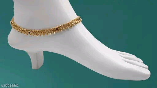 Beautiful Brass Gold-Plated Women Anklets India