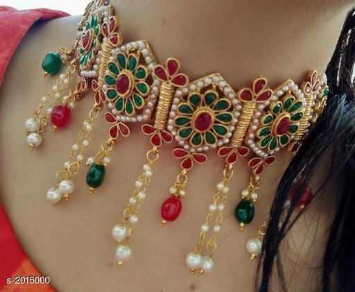 Women's Alloy Gold Plated Jewellery Set - Faritha