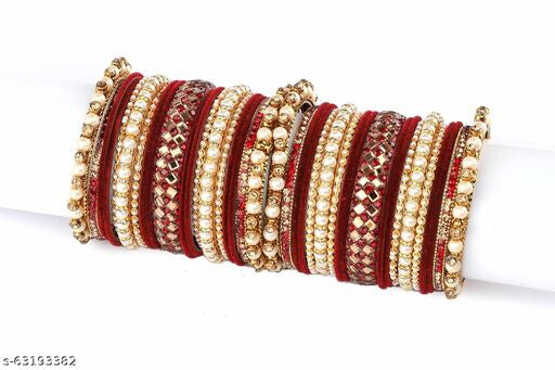 Twinkling Colorful Bracelet and Bangles – Women Traditional India Model 2