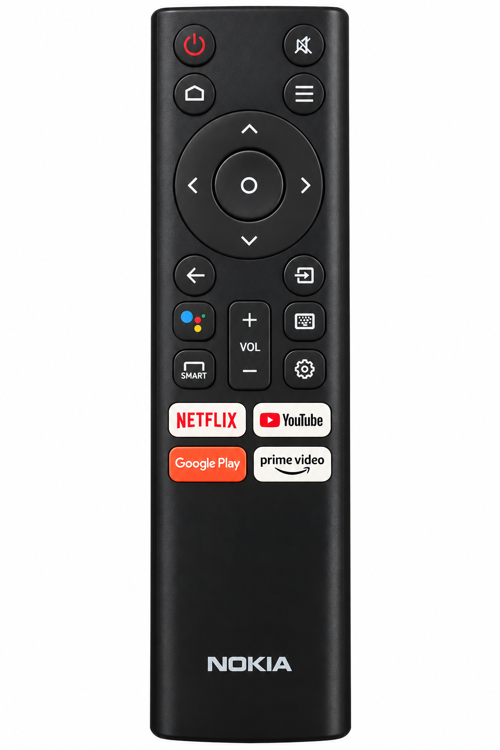 Nokia Smart TV remote control with streaming shortcut buttons