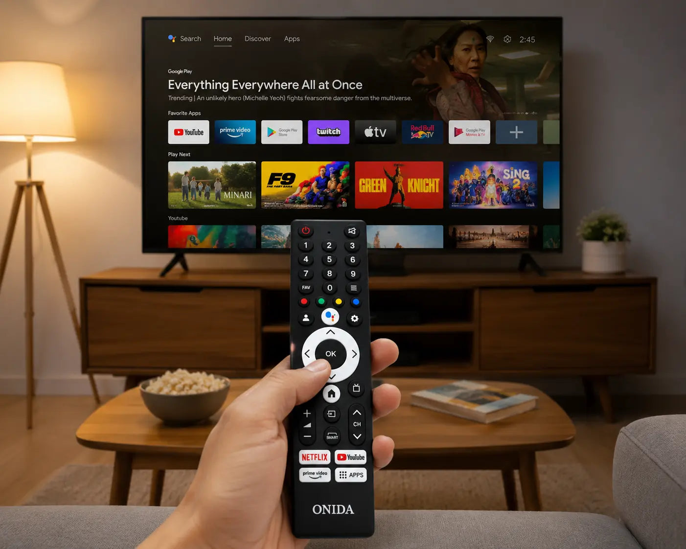 ONIDA Smart TV Remote with Voice Control, Netflix, YouTube & Prime Video Keys